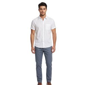 Italian Men's White Button-Up Shirt